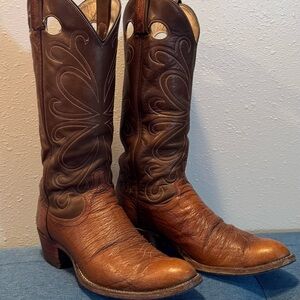 Vintage Dan Post Brown Two-Tone Western Boots
